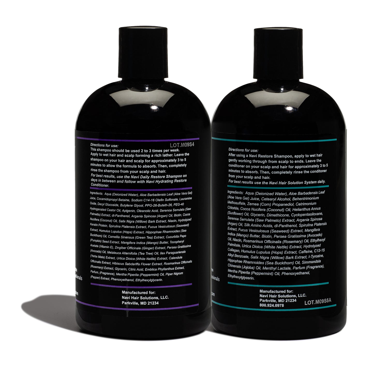 Navi Professional Strength Shampoo & Conditioner Set with DHT blocking ingredients known to help regrow thicker fuller healthier hair