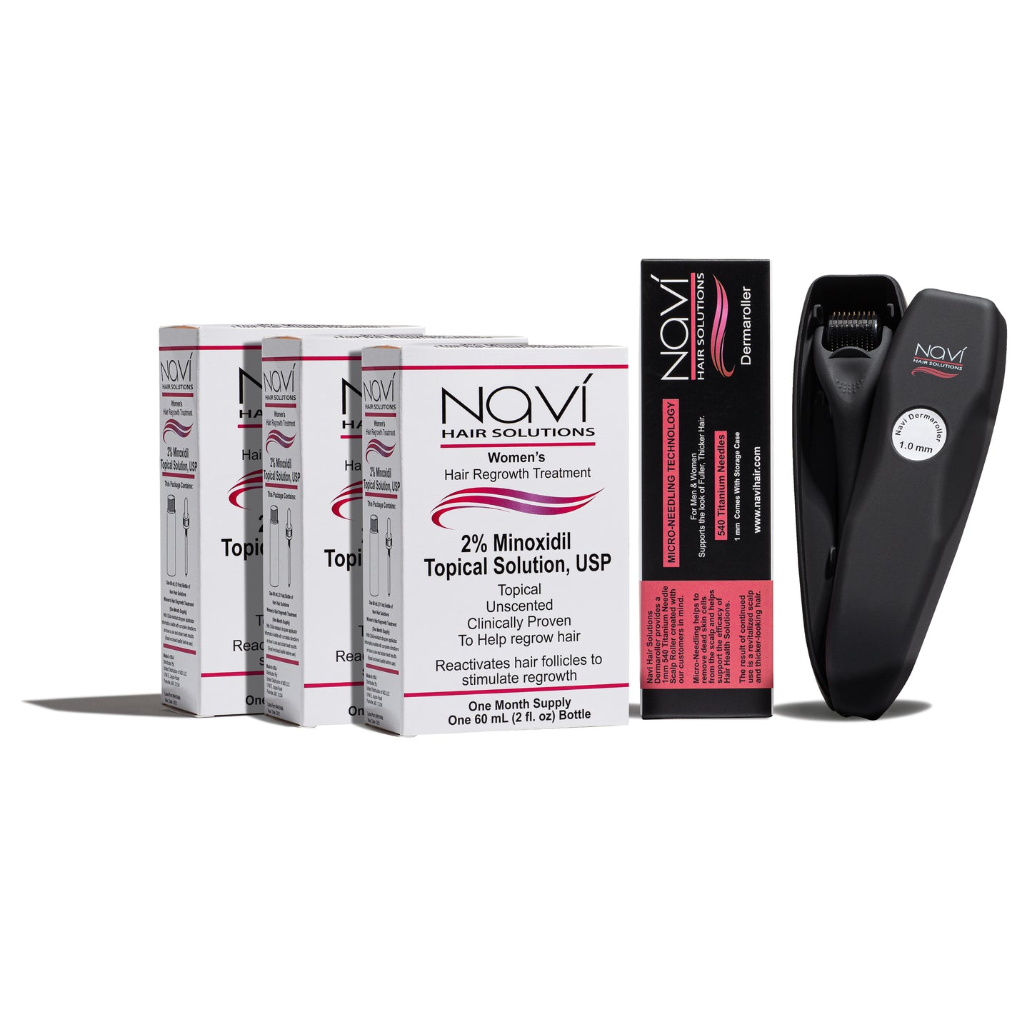 Women's 2% FDA Approved Minoxidil Topical clinically proven to regrow hair and scalp derma roller